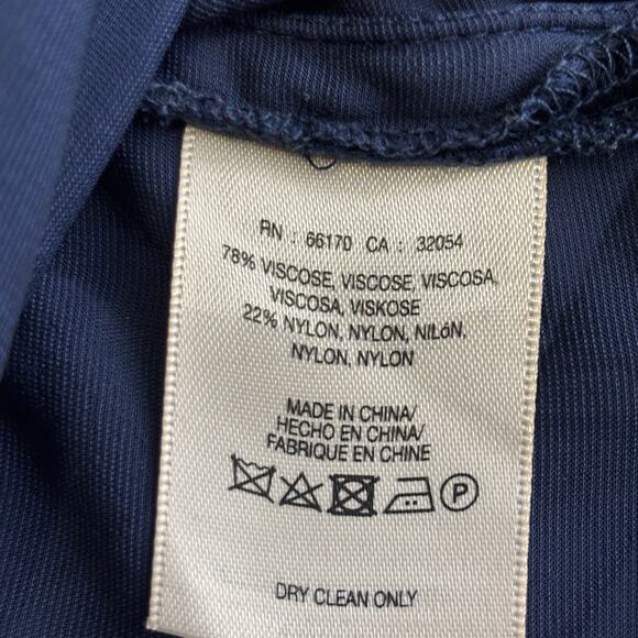 Maeve Blue Velvet Button Front Tie Neck Tunic Womens 6 Formal Dressy Holiday Fun - Picture 13 of 15